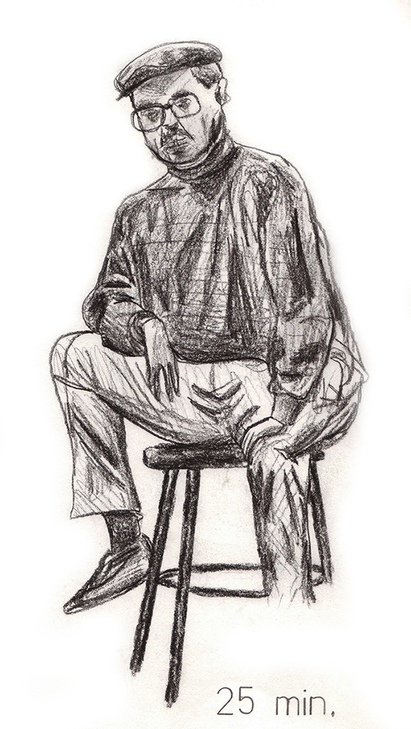 25 minute figure sketch, done in charcoal pencil.