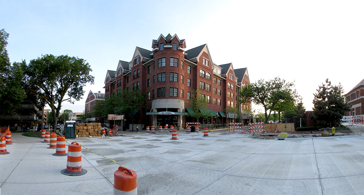 Composite photo of a street scene in Birmingham, Michigan.
