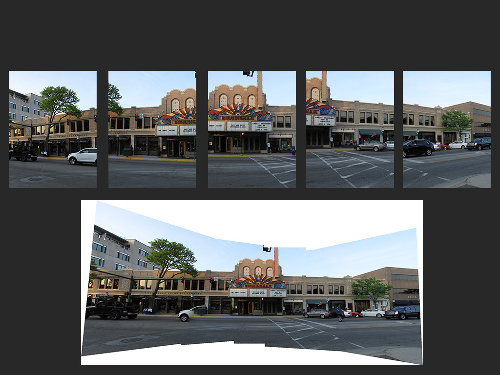 Photos of a street scene in Birmingham, Michigan.